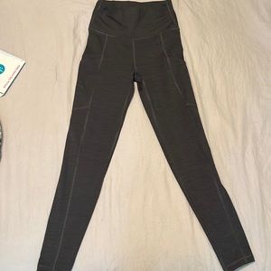 Gray and black American eagle leggings.
